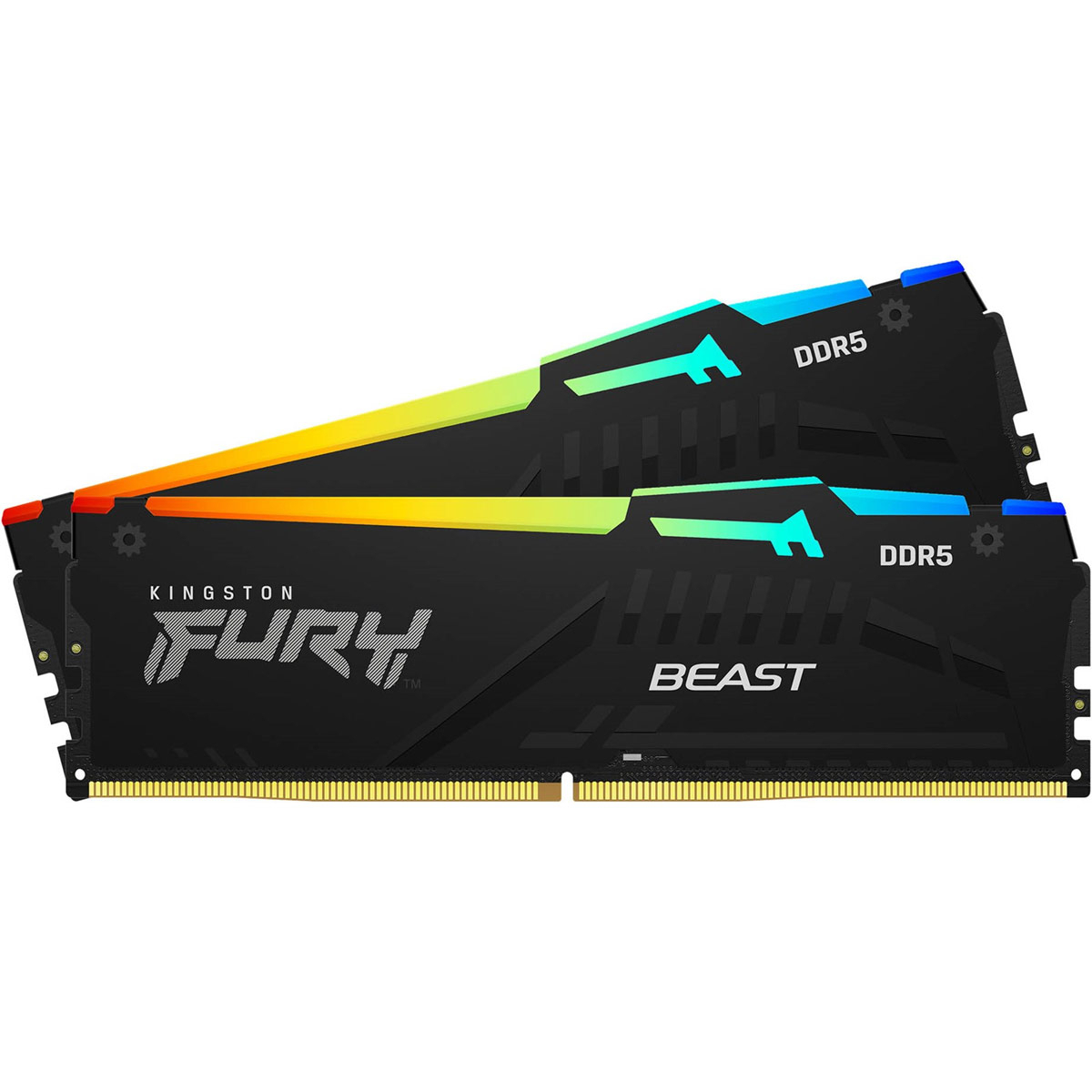 Memria RAM Kingston Fury Beast RGB 64GB (2x32GB) DDR5-6000MHz 2R CL36 Preta 1